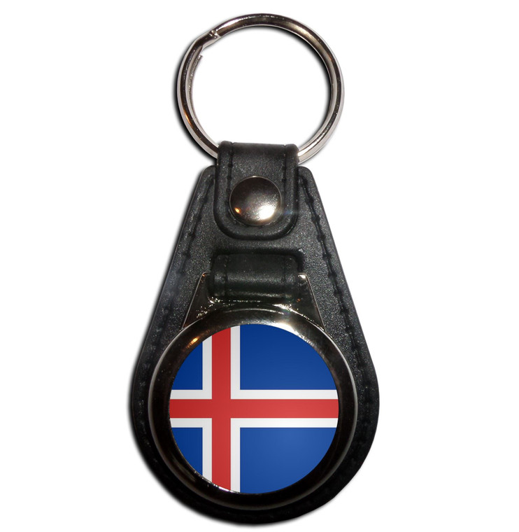 Iceland Flag - Plastic Medallion Key Ring