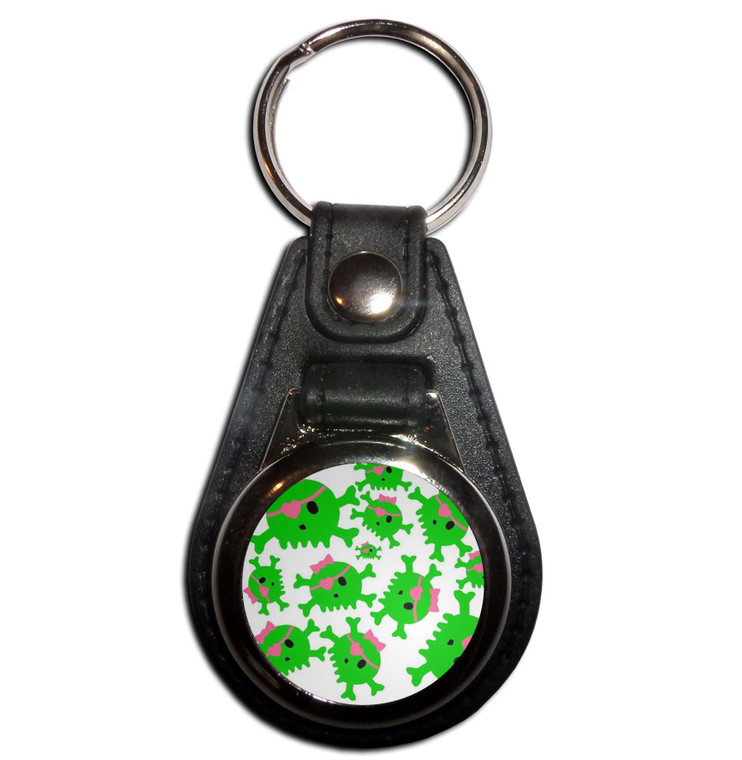 Skull Bow Pattern 2 - Plastic Medallion Key Ring