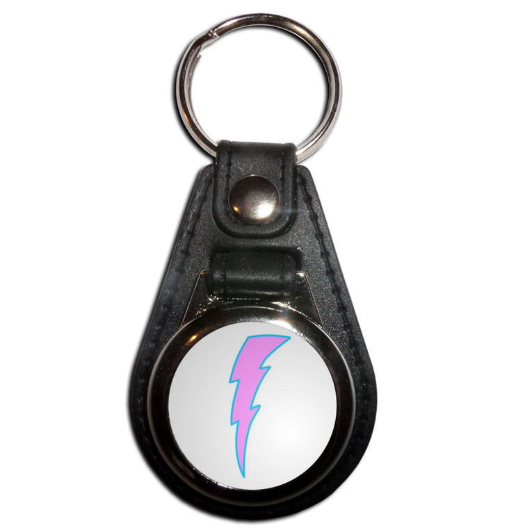 Lightning Bolt Pink - Plastic Medallion Key Ring