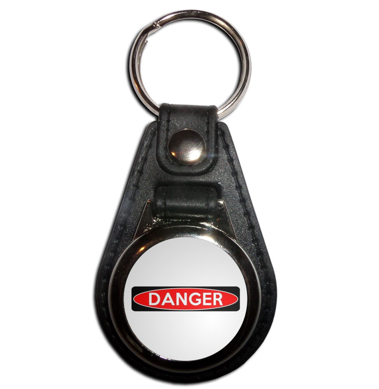 Danger - Plastic Medallion Key Ring