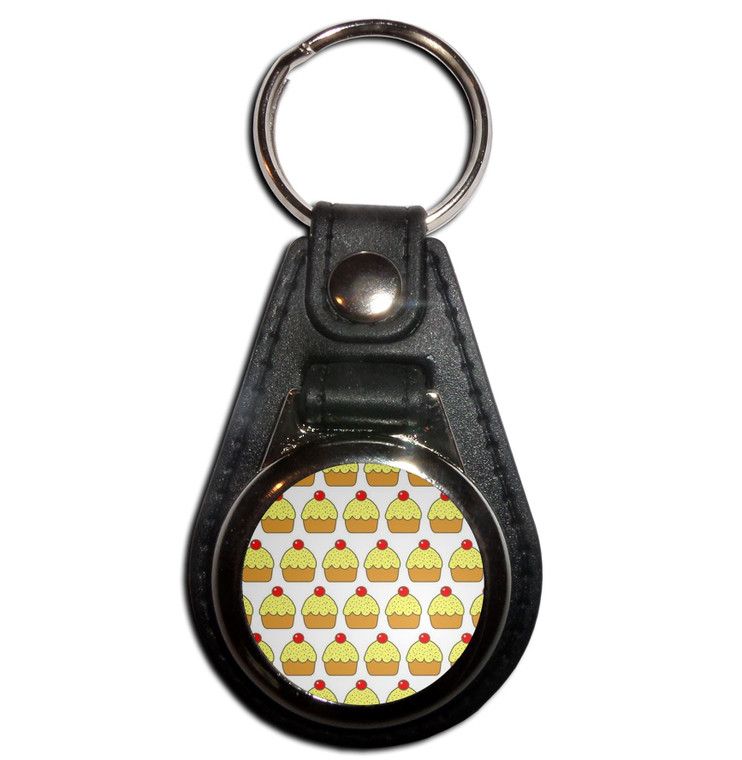 Cupcake Pattern - Plastic Medallion Key Ring