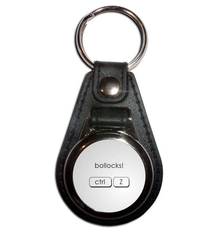 Ctrl Z - Bollocks - Plastic Medallion Key Ring