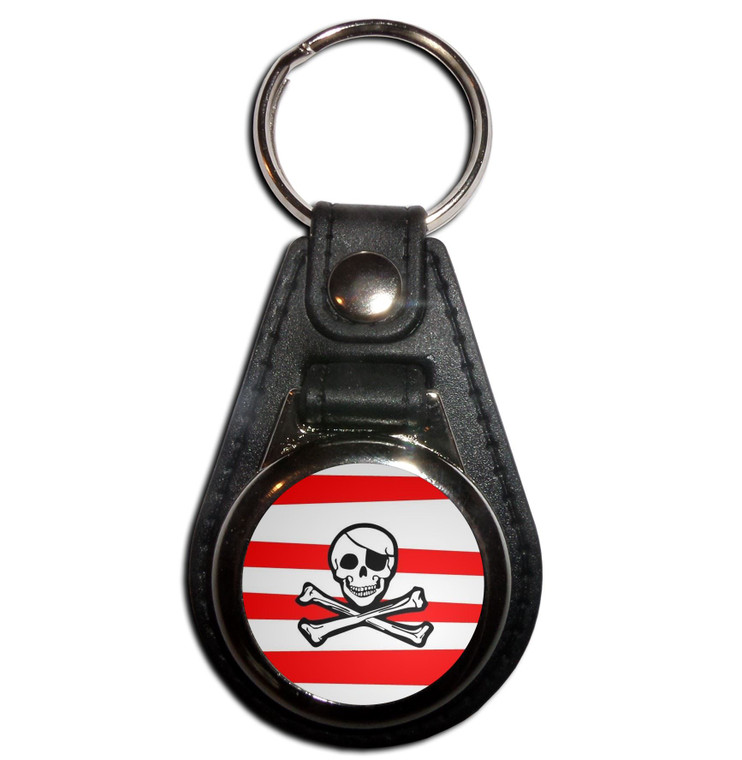 Jolly Roger Stripey - Plastic Medallion Key Ring