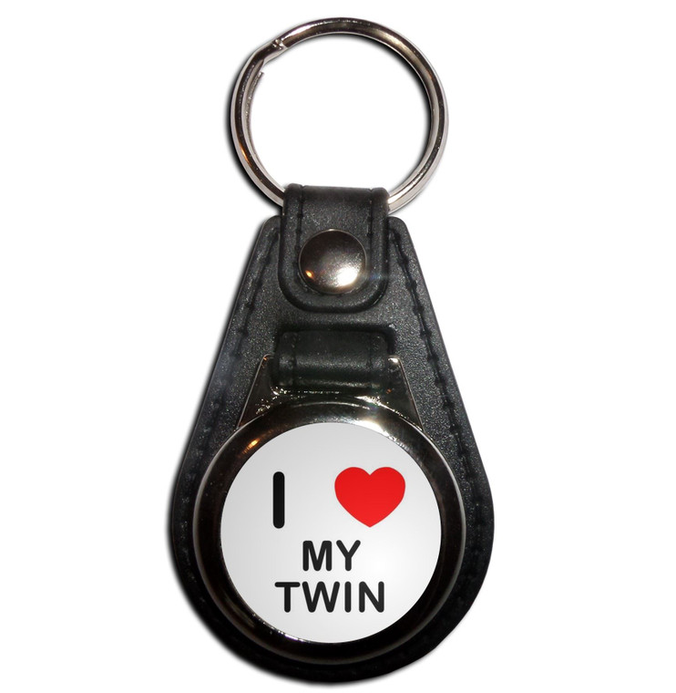 I Love My Twin - Plastic Medallion Key Ring