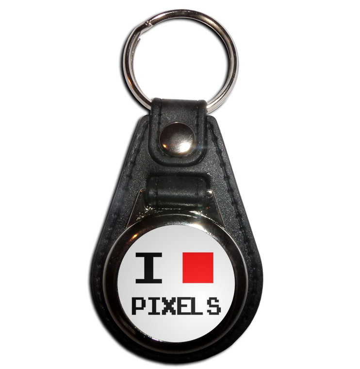 Pixel Love - Plastic Medallion Key Ring