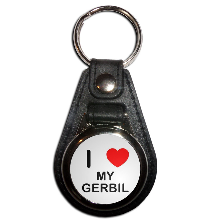 I Love My Gerbil - Plastic Medallion Key Ring