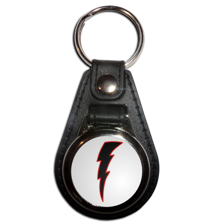 Lightning Bolt Black - Plastic Medallion Key Ring