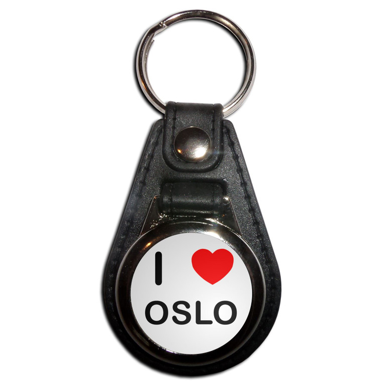 I Love Oslo - Plastic Medallion Key Ring