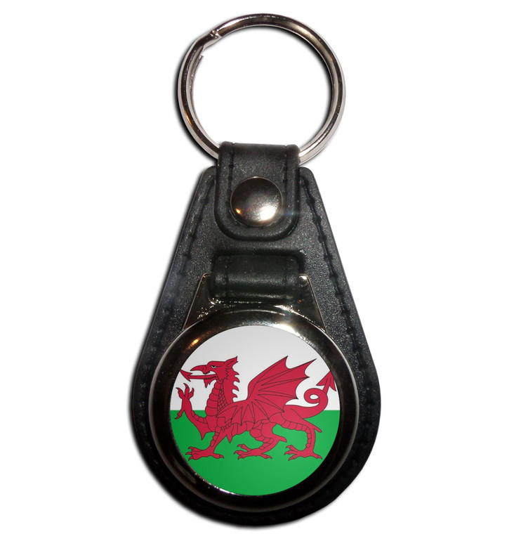 Wales Flag - Plastic Medallion Key Ring