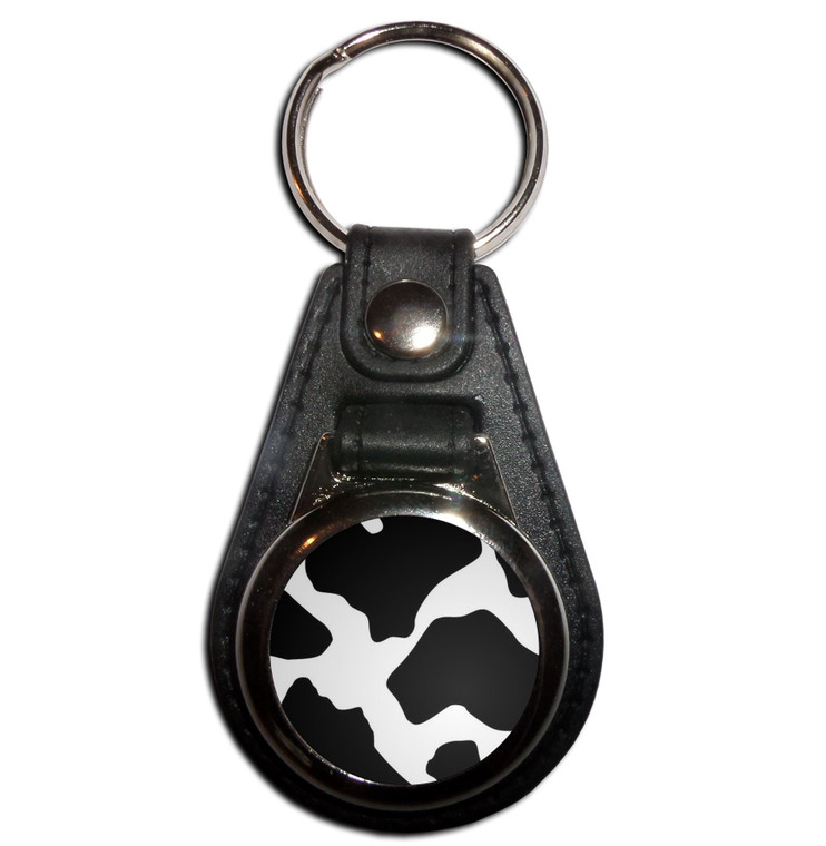 Cow Pattern - Plastic Medallion Key Ring