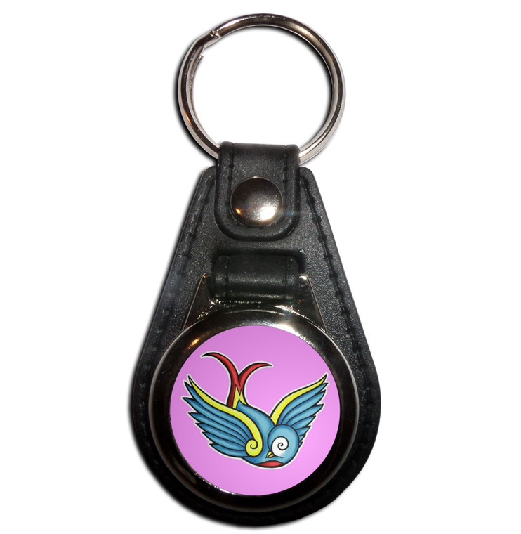 Swallow - Plastic Medallion Key Ring