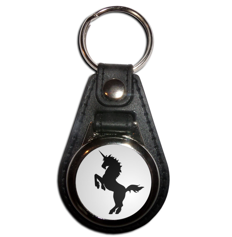 Unicorn Silhouette - Plastic Medallion Key Ring