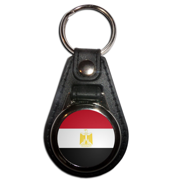 Egypt Flag - Plastic Medallion Key Ring
