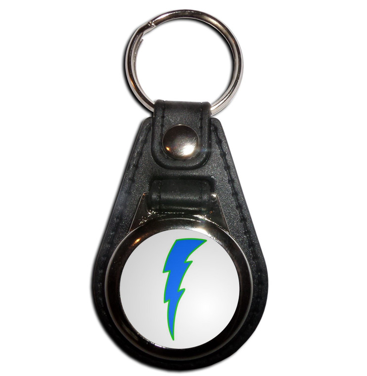 Lightning Bolt Blue - Plastic Medallion Key Ring