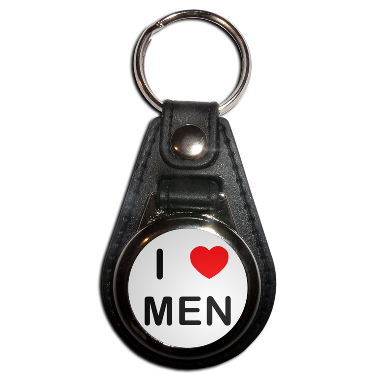 I love Men - Plastic Medallion Key Ring