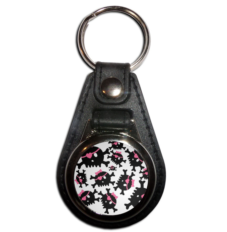 Skull Bow Pattern - Plastic Medallion Key Ring
