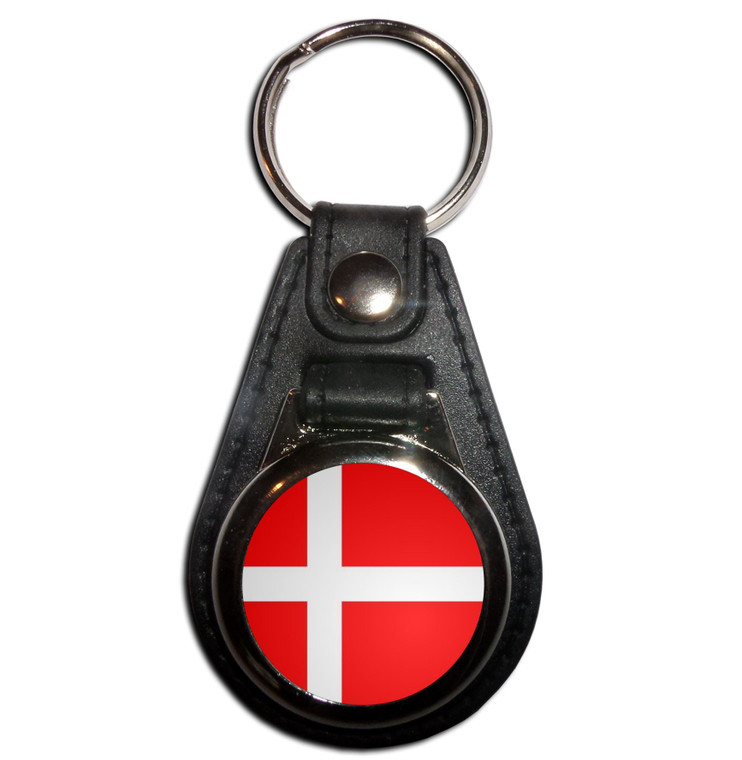 Denmark Flag - Plastic Medallion Key Ring