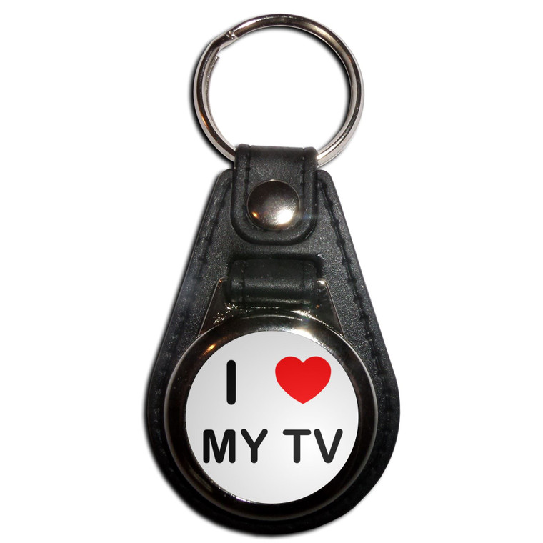 I love My Tv - Plastic Medallion Key Ring
