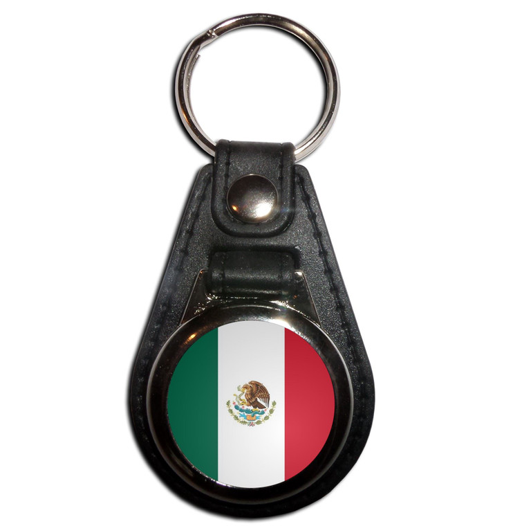 Mexico Flag - Plastic Medallion Key Ring