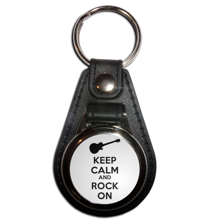 Keep Calm and Rock On - Plastic Medallion Key Ring