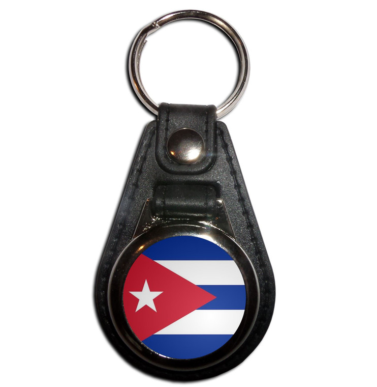 Cuba Flag - Plastic Medallion Key Ring