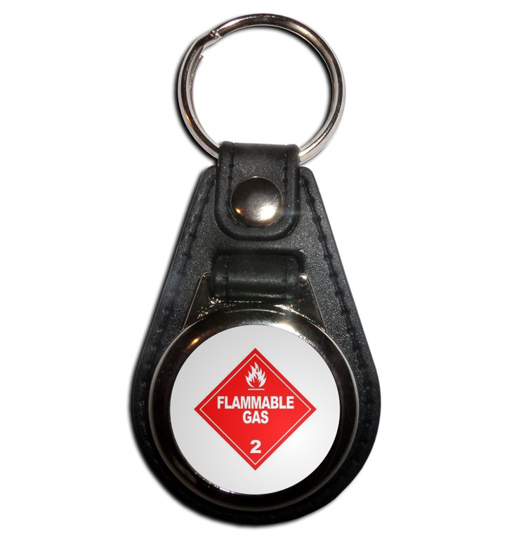 Flammable Gas - Plastic Medallion Key Ring