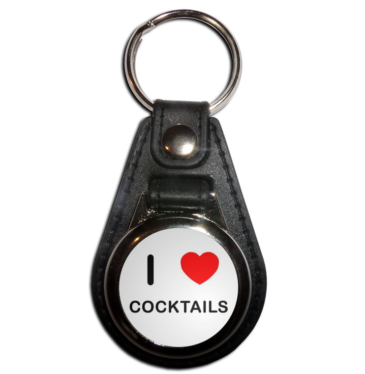 I Love Cocktails - Plastic Medallion Key Ring