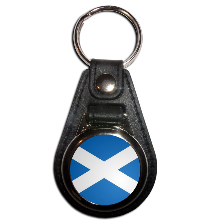 Scotland Flag - Plastic Medallion Key Ring