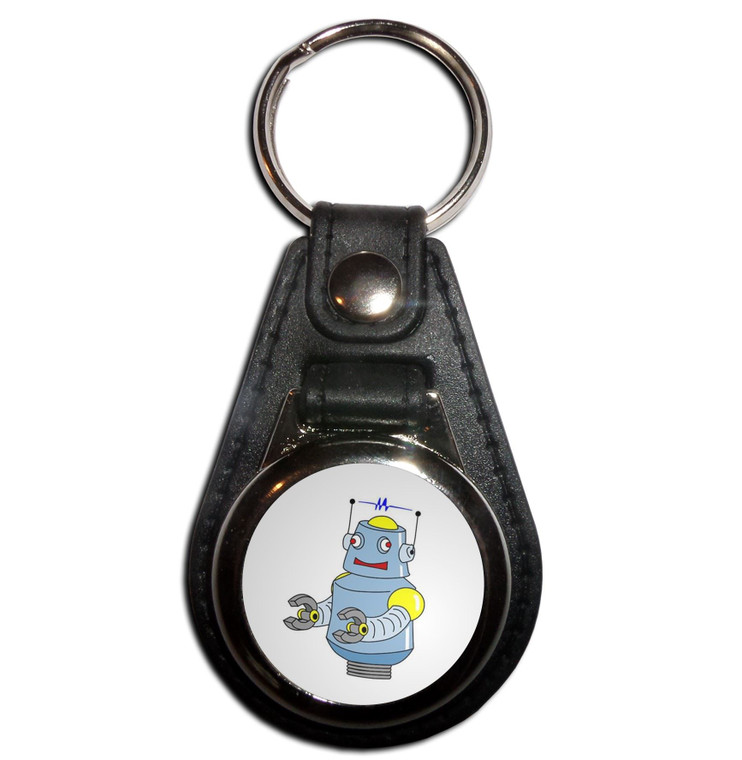 White Boy Robot - Plastic Medallion Key Ring