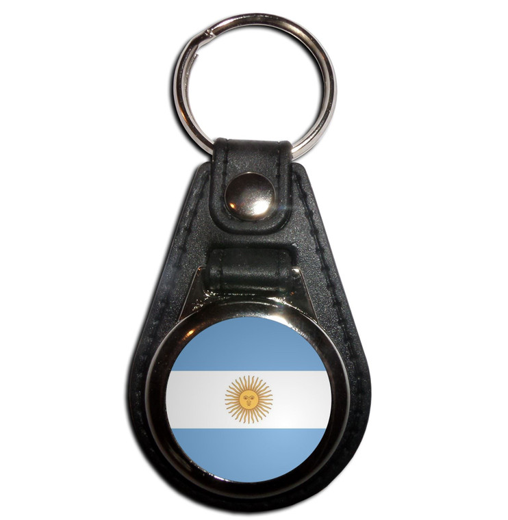 Argentina Flag - Plastic Medallion Key Ring