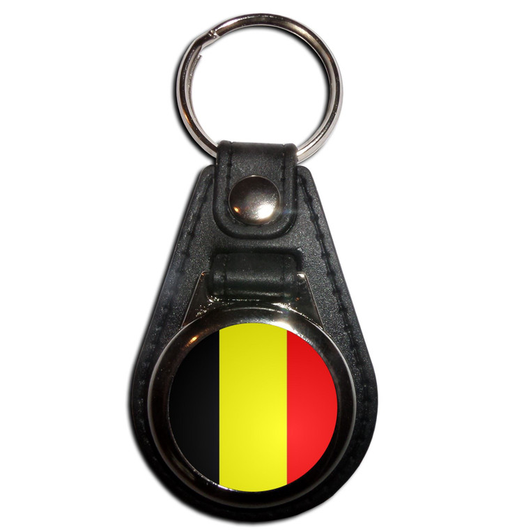 Belgium Flag - Plastic Medallion Key Ring