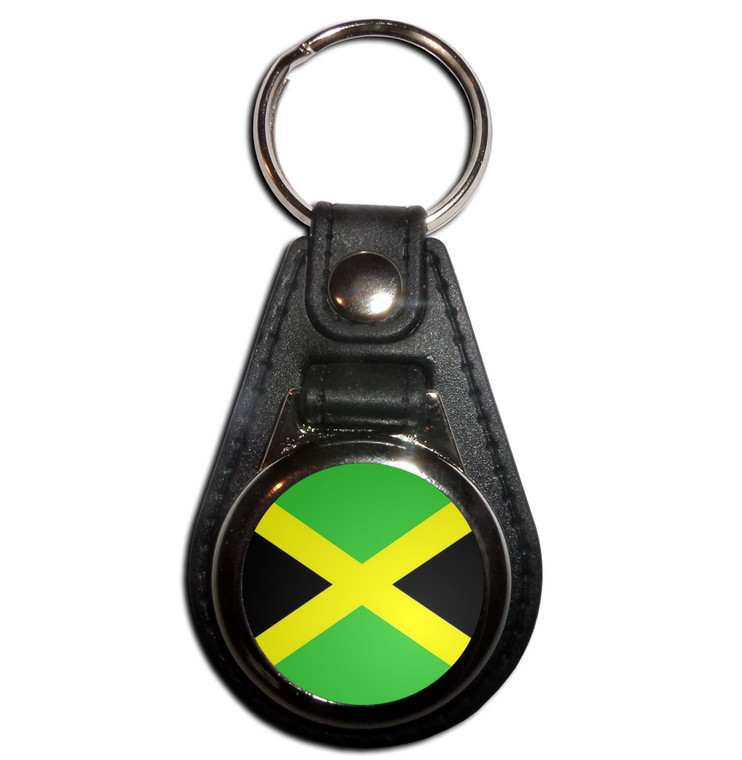 Jamaica Flag - Plastic Medallion Key Ring