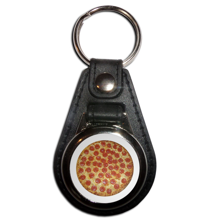 Pepperoni Pizza - Plastic Medallion Key Ring