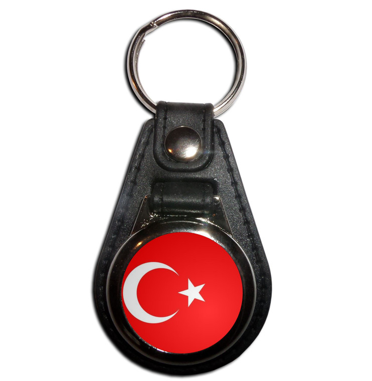 Turkey Flag - Plastic Medallion Key Ring