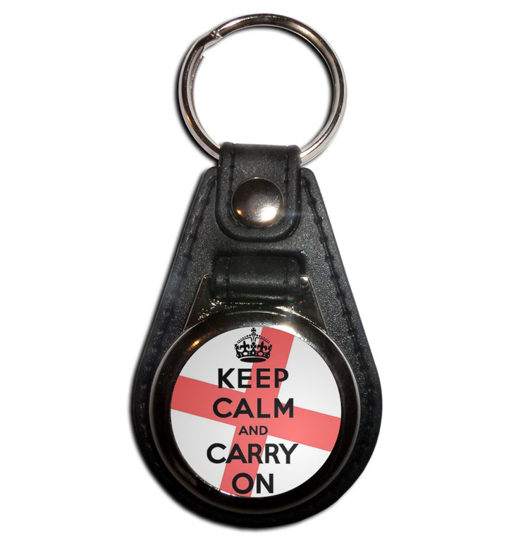 England Keep Calm and Carry On - Plastic Medallion Key Ring