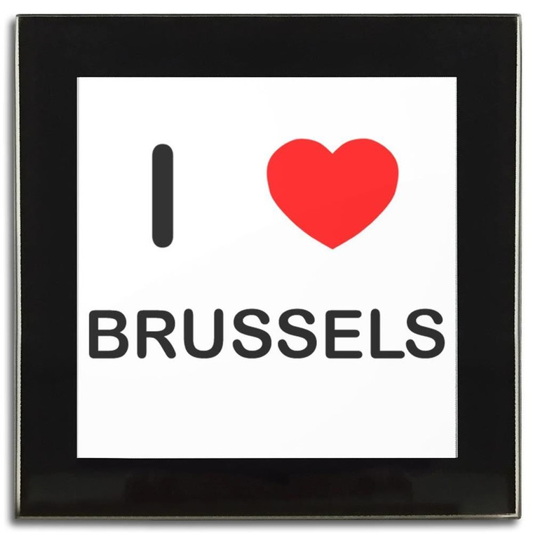 I Love Brussels - Square Glass Coaster