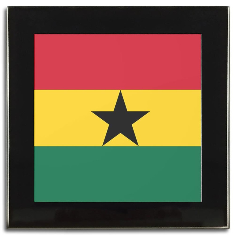 Ghana Flag - Square Glass Coaster