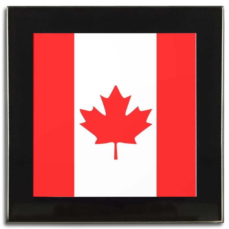 Canada Flag - Square Glass Coaster