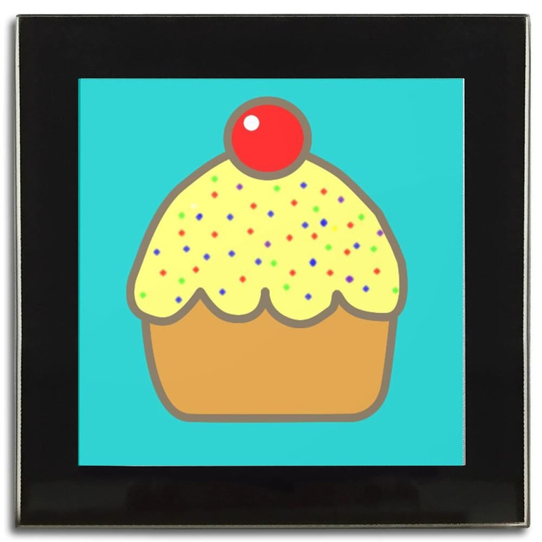 Cupcake - Square Glass Coaster