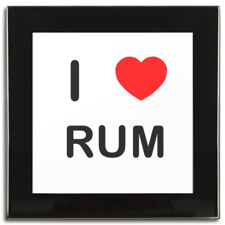 I Love Rum - Square Glass Coaster