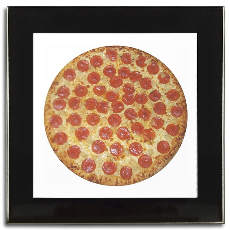 Pepperoni Pizza - Square Glass Coaster