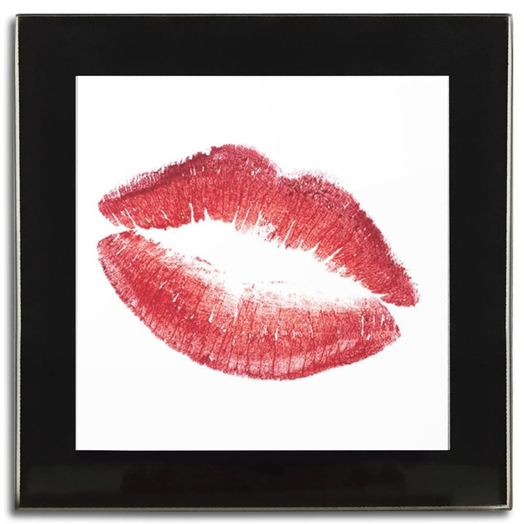 Lips - Square Glass Coaster