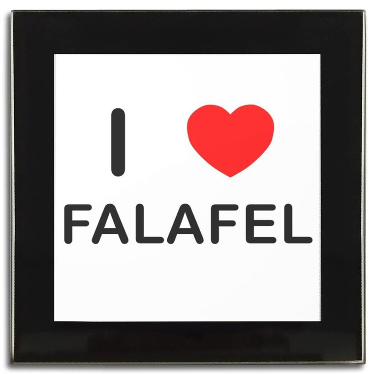 I Love Falafel - Square Glass Coaster