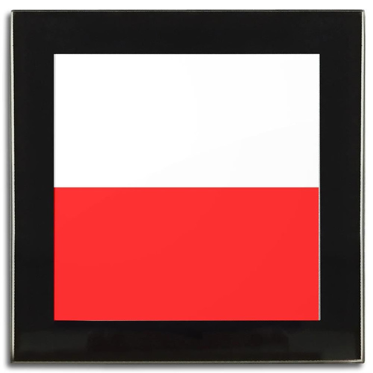 Poland Flag - Square Glass Coaster