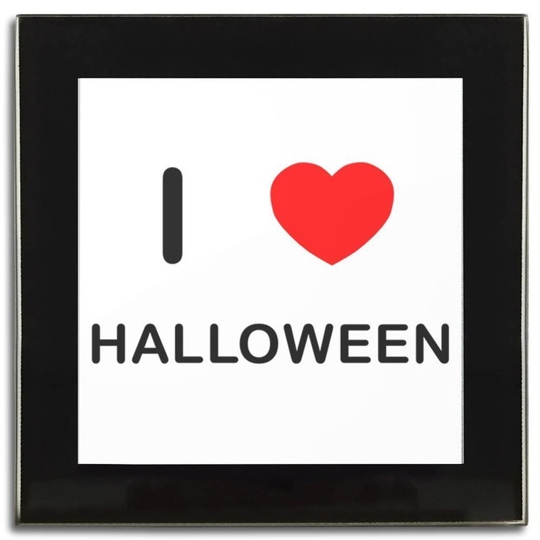 I Love Halloween - Square Glass Coaster