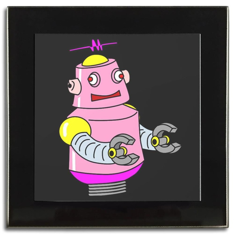 Black Girl Robot - Square Glass Coaster