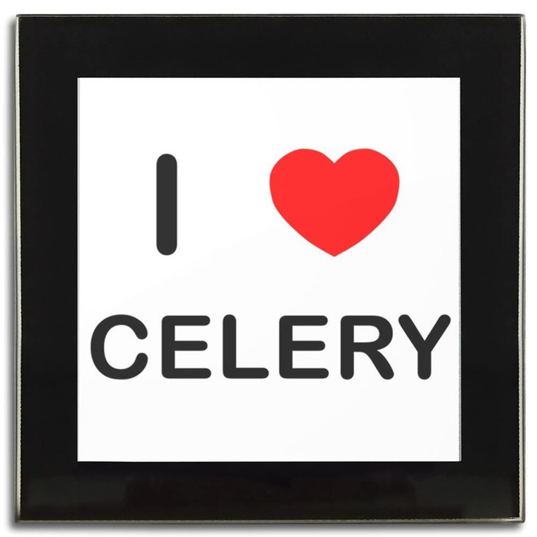 I Love Celery - Square Glass Coaster