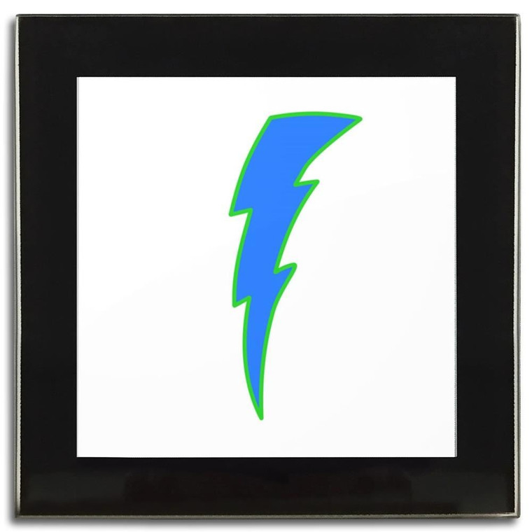 Lightning Bolt Blue - Square Glass Coaster