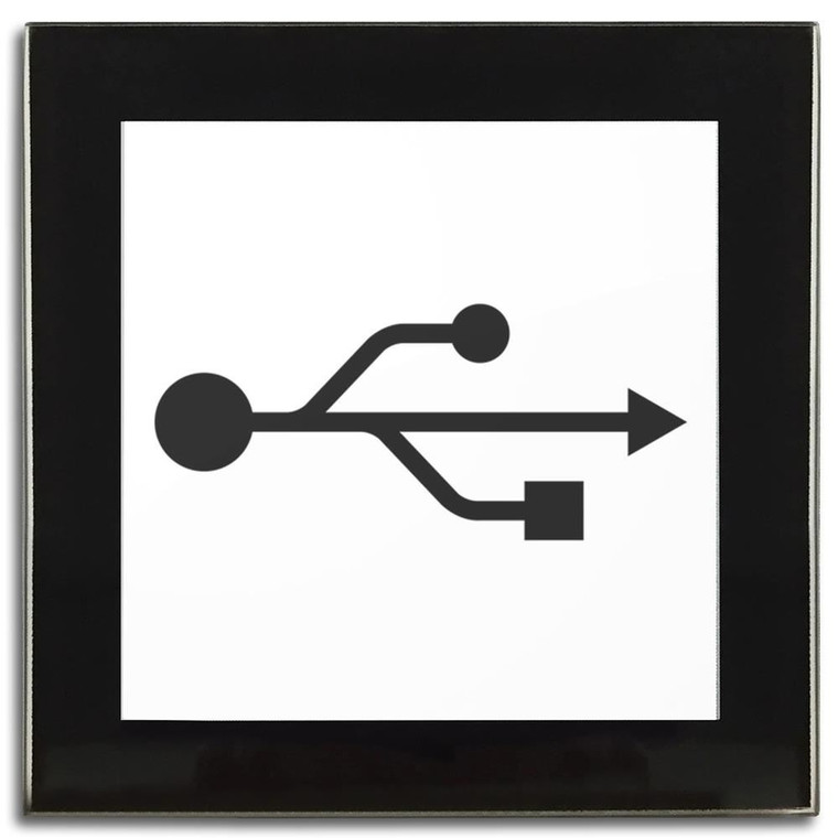 USB Logo - Square Glass Coaster