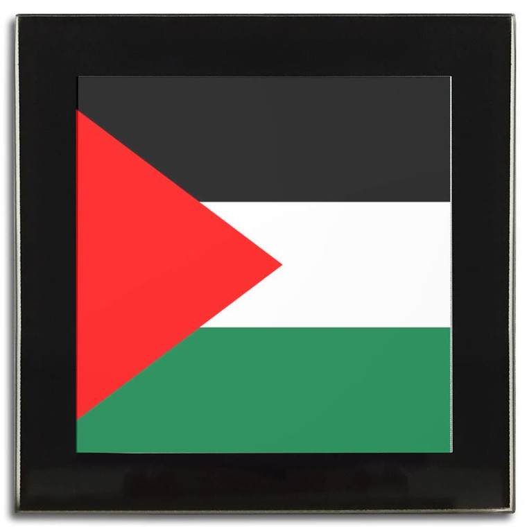 Palestine Flag - Square Glass Coaster